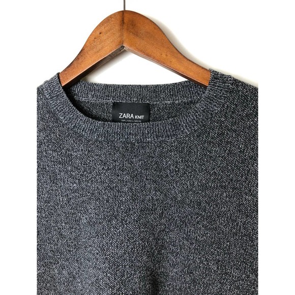 ZARA Knit grey short sleeve Sz L - Picture 2 of 3